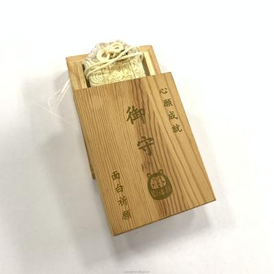 China Japan Custom Wooden Craft Box Supplies Engraving Wooden Box Cartoon Art Crafts Ornament Decoration MASCOT Gift for sale