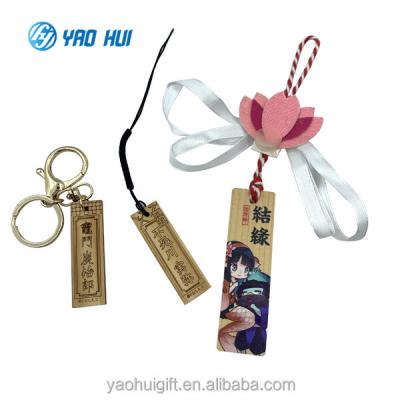 China Wholesale Custom Japan Anime Wooden Hanging Tags Home Decoration Wooden Hanging Pendants Ornament Sign Souvenir Wooden Pendant Key Chain for sale