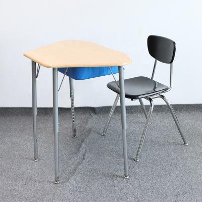 China Traditional Trapeze School Table Top Hard Plastic Desk for sale