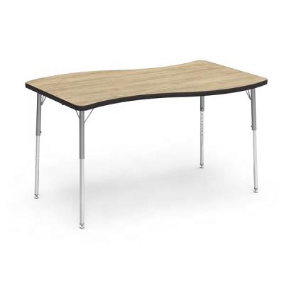 China Modern School Student Height Adjustable Activity Table With HPL Top for sale