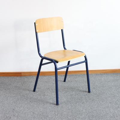 China Traditional Cheap Plywood Wooden Seat And Back School Stacking Chair for sale