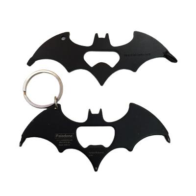 China Factory Made Viable Zinc Alloy Bottle Opener Key Chain Black Bat Custom Bottle Opener for sale