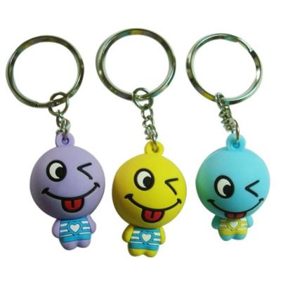 China Metal+plastic Key Chain Manufacturer In China Kawaii Smiley Face PVC Key Chain Customize Your Own Key Chain for sale