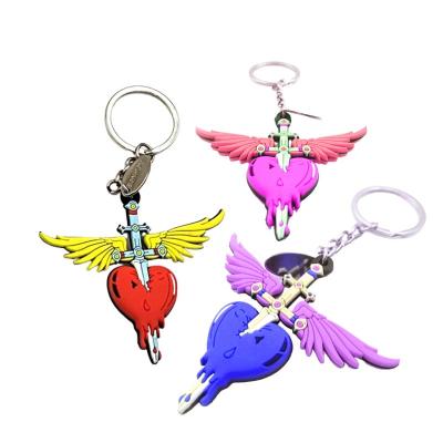 China Free Samples Rubber Custom Make Your Own Silicone Japanese Anime Wolf Soft PVC Key Chain For Advertising for sale