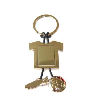 China China Wholesale Metal+plastic Sports Football Custom Football Team Promotional Soft Rubber T-shirt PVC Key Chain for sale