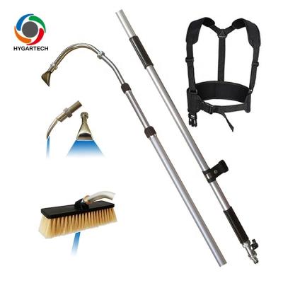 China Aluminum Telescopic Brass Metal Gutter Cleaner Brush Water Jet Wand With Harness Belt for sale