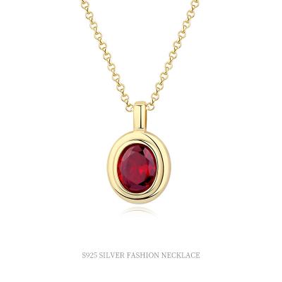 China Fashion Jewelry 925 Silver Two Color Circular Zircon Necklace Customization for sale