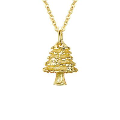 China 925 Sterling Silver Christmas Tree CLASSIC Pendant Necklace for sale