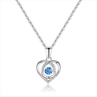 China Fashion 925 Silver Flapping Heart Shaped Necklace Women's Versatile Smart Jewelry Valentine's Day Gift for sale