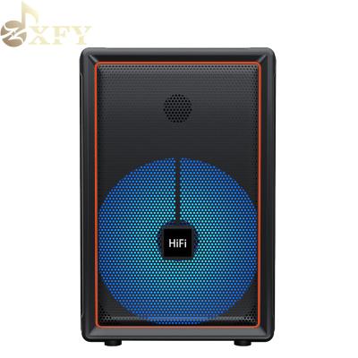 China XFY-856 8 inch amplifier wireless speaker with circle light for outdoor with AUX LED display. 8