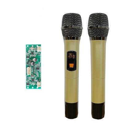 China Professional Handheld Microphone Factory Direct UHF Microphone with Receiver Panel for Karaoke Handheld Wireless Microphone for sale