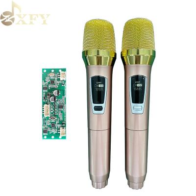 China VHF Handheld Microphone Handheld Microphone 2021 New Design For Outdoor Speaker Dual Wireless Microphone With Receiver Panel for sale