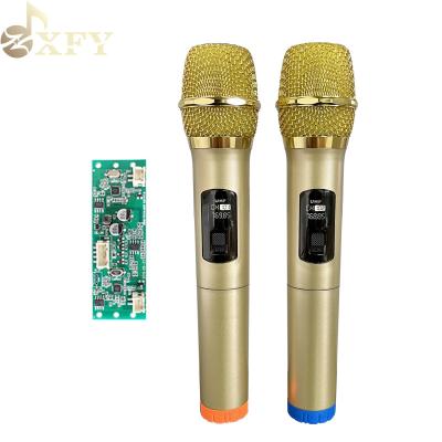 China VHF Handheld Direct Dual Microphone Factory Microphone Wireless Microphone With Receiver Panel Led Display Cheap Price for sale