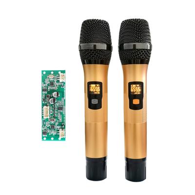 China Dual Handheld Microphone VHF Microphone With Receiver Panel MIC Factory Wholesale Professional Wireless Microphone for sale