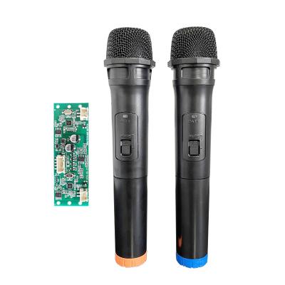 China Factory Wholesale Handheld Karaoke Microphone Microphone Dual VHF MIC For Portable Trolley Speaker With Receiver Wireless Panel Cheapest Price for sale