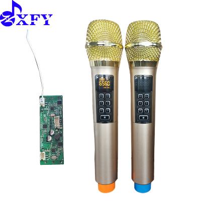 China 2021 New Handheld Microphone Design UHF HOT Selling Microphone With Receiver Panel For Karaoke MIC OEM UHF Microphone For Outdoor Speaker for sale