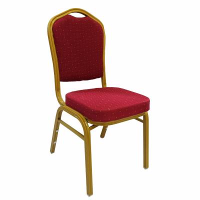 China Hotel Chair Luxury Elegant Metal Latest Fabric Red Hotel Banquet Dining Wedding Hall Chair Sale for sale