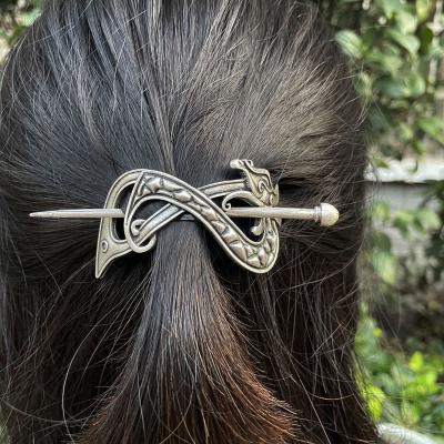 China Fashionable Norse Viking Mythology Women Hair Jewelry Ornaments Hair Sticks Dragon Hairpins for sale