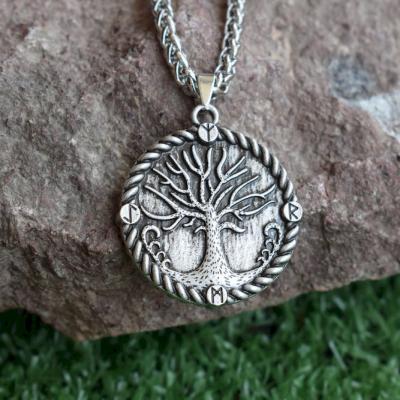 China Vintage Wicca Norse Viking Rune Necklace Tree of Life Jewelry for sale