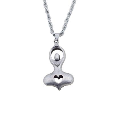 China Yoga Heart Love Goddess Meditation Spiritual Faith Jewelry CLASSIC Necklace Pendant for sale