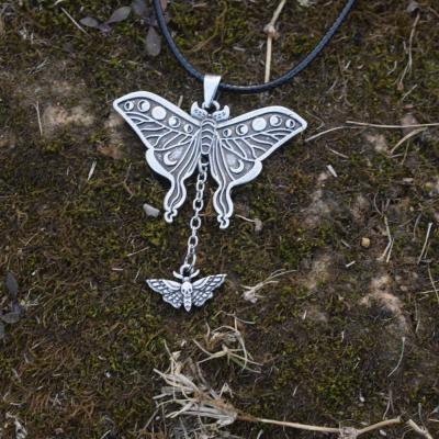 China Vintage Wicca Lunar Moth Necklace for sale