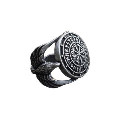 China CLASSIC Plastic Compass Stave Nordic Sanlan Amulet Ring Magic Vegvisir Futhark Runes Vikings for sale