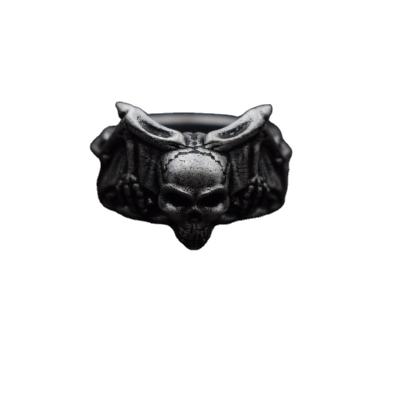 China Gothic Revival Plastic Intage Wings Adjustable Bat Vampire Goth Rock Biker Skull Rings Punk Design for sale