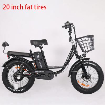 China Fat Tire 20 Inch 4.0 Battery 48V 60V 350W 500W Electric Bike Fat Tire Aluminum Alloy Cargo Bike Lithium Ion City Electric Bike for sale