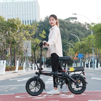 China China aluminum alloy single fast speed e-bikes 10 inch 350w 48v full suspension city mountain bike electric bicycle for adult for sale