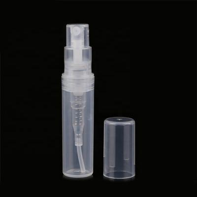 China Travel Mini Cosmetic Sample Packaging 2ml 3ml 5ml Refillable Plastic Perfume Spray Bottle for sale