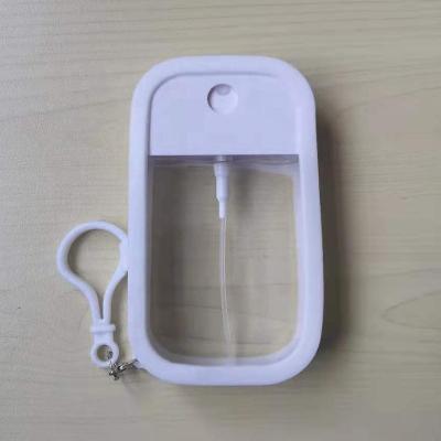 China 50ml Cosmetic Hot Selling Empty Plastic Hand Sanitizer Credit Card Type Refillable Disinfectant Perfume Spray Bottle With Key Chain for sale