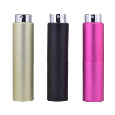 China New Arrival Cosmetic 8ml 10m Twist Up Refillable Mini Perfume Atomizer Travel Perfume Spray Pocket Empty Plastic Bottles for sale