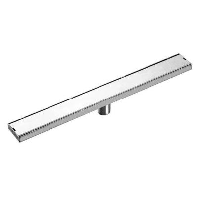 China Modern SUS304 Anti Smell Hidden Tile Insert Invisible Bathroom Linear Floor Drain Long Rectangular Floor Drain for sale