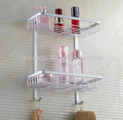 China Aluminum Bathroom Rack Bath Rack L09-1-2D Aluminum Basket With Hook for sale