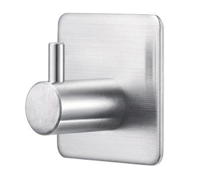 China No Drill Free Stainless Steel Bathroom Kitchen Wall Mounted Hooks With Super Strong 3M Adhesive Foam Pad On The Back for sale