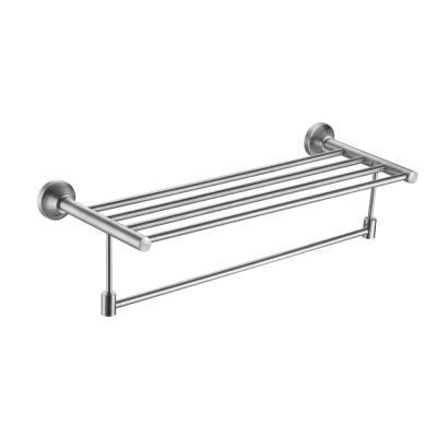 China Bathroom Bath Divider Hardware Modern Design Towel Rack New SUS304 Stainless Steel Bathroom Rack for sale