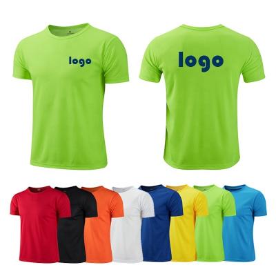 China Factory Delivery Ten Plain Colors Men's Mesh T-shirts Polyester Quick Dry Solid Simple T-shirts Running Wholesale Anti-Shrink T-shirt for sale