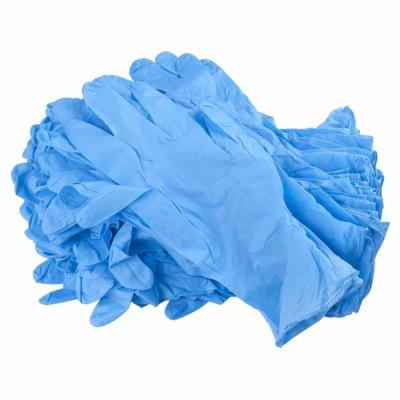 China Blue Color Disposable Hand Gloves , Durable Nitrile Exam Gloves Powder Free for sale