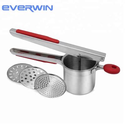 China Amazon Viable Hot Selling Potato Masher and Grinder with Non-Stick Silicone Handle and Hook for sale