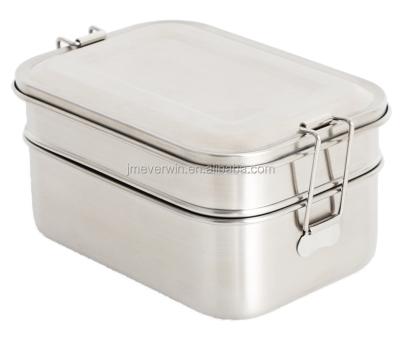 China Freshness Keeping 2 in 1 Rectangular Stainless Steel Food Container for sale