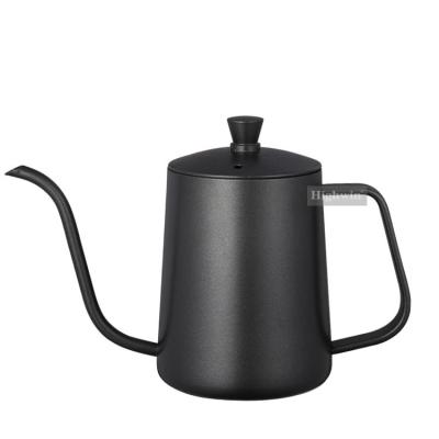 China Stocked Stainless Steel Long Narrow Spout Long Drip Coffee Kettle With Lid for sale