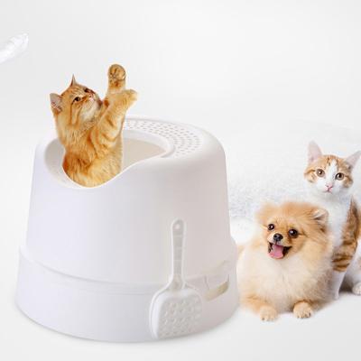 China Ikitchen Viable Pet Easy Clean Box Reinforce Cat Litter Box Enclosure High Quality Cat Toilet Box With Pet Sand Shovel for sale