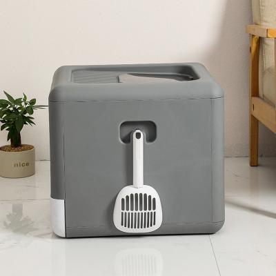 China Wholesale Custom Portable Ikitchen Pet Cat Litter Box Enclosure Portable Plastic Folding Folding Toilet Box for sale