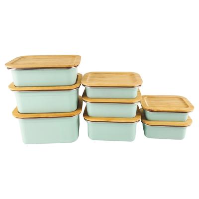 China Wholesale Cheap Freshness Preservation IKITCHEN Stainless Steel Stackable Lunch Box for Kids Bamboo Bento Lunch Box Kids Lids Metal Food for sale