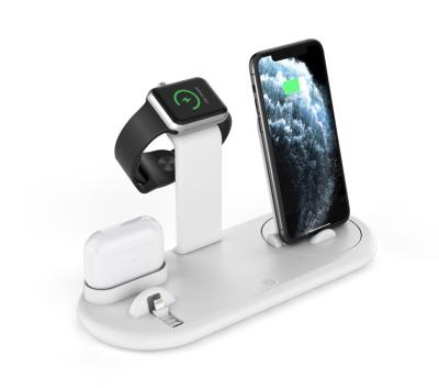 China Smart Watch 5 In1 Led Holder Stand Fast Charging Light Weight Qi Wireless Charger For Pen Two Phone Smart Watch Earphone for sale