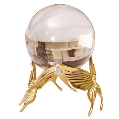 China Brass Crystal Sphere Metal Holder Crystal Ball Display Stand Butterfly Sphere Holder Customize Size for sale