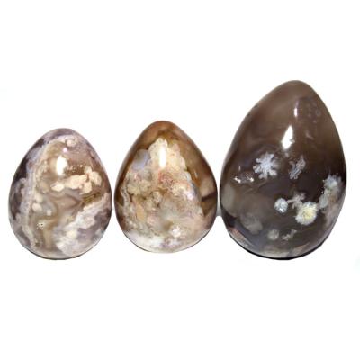 China Wholesale Price Natural Cherry Blossom Agate Stone Egg from Europe for sale