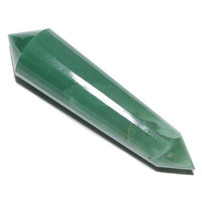 China Europe Hand Cut 24 Natural Green Vogel Aventurine Crystals Double Sides Ended Magic Wands For Healing for sale