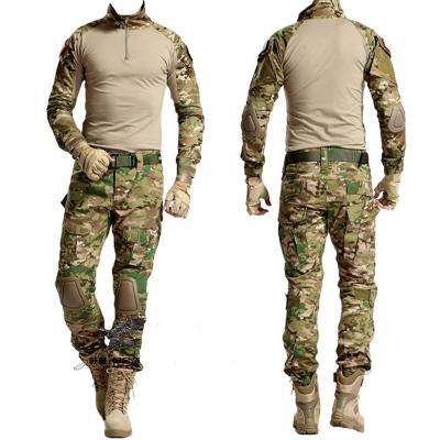 China Factory Multicam Breathable Stock Camouflage Tactical Rip-Stop Cloth Jacket Military Clothes with Detachable Elbow Pads for sale