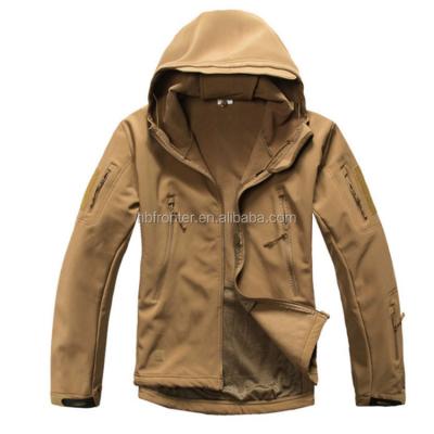 China Brown Water Repellent Shark Skin Anti-Static Military Surplus Softshell Jacket Outdoor Jacket for sale